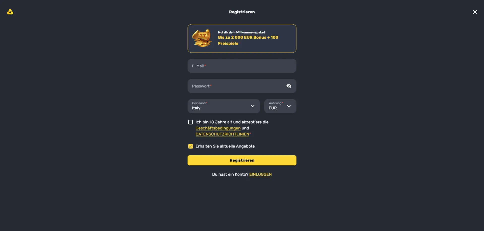 Rocketplay Casino sign-up process for Australian players